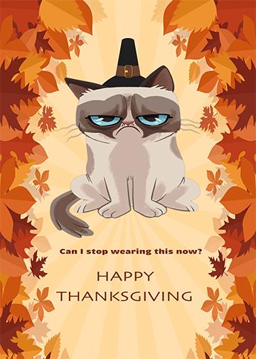 grumpy cat happy thanksgiving