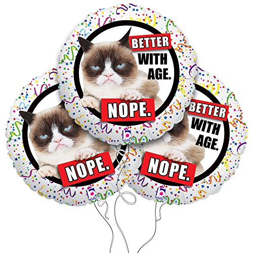 Grumpy Cat "Better With Age" Mylar Balloon 3 Pack