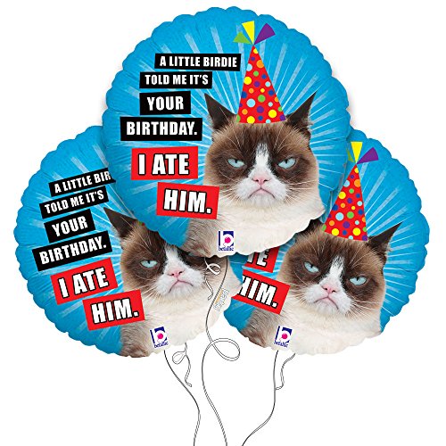 Betallic 18 Birthday Foil Balloon Grumpy Cat I Ate It 